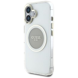 Guess IML Metal Colored Circle Classic Logo MagSafe - Etui do iPhone 16 (szary)