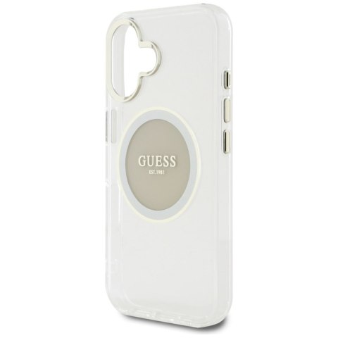 Guess IML Metal Colored Circle Classic Logo MagSafe - Etui do iPhone 16 (szary)