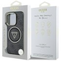 Guess IML Metal Glitter 4G Circle Triangle MagSafe - Etui do iPhone 16 Pro (czarny)