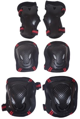 Zestaw Ochraniaczy na Rolki Deskorolkę Rower 3w1 Czarne KUBISPORT rozm XS