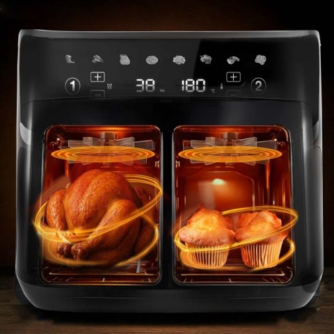 Duża frytkownica beztłuszczowa Air fryer Berdsen BD-657 czarna