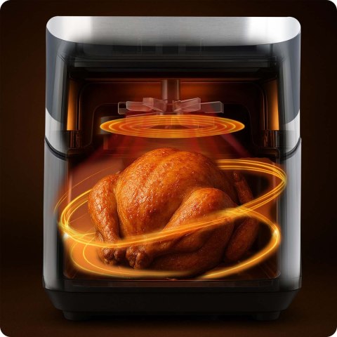 Frytkownica beztłuszczowa Air fryer duża frytownica 9,1l Berdsen 1700 W BD-656 srebrna