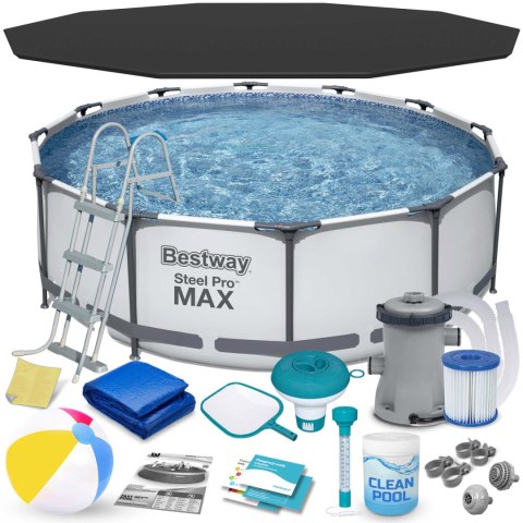 Basen ogrodowy stelażowy 366 x 100 cm zestaw 17w1 Bestway 56418