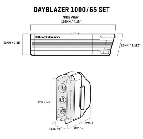 Zestaw lampki BLACKBURN DAYBLAZER przód 1000 lumenów, tył 65 lumenów (NEW 2026)