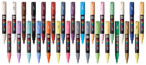 Marker z farbą plakatową Uni POSCA PC-1M pastelowy