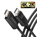 Axagon RVD-HI20C2 adapter kablowy 1,8 m DisplayPort HDMI Czarny