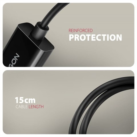 Axagon RVD-HI20N adapter kablowy 0,15 m DisplayPort HDMI Czarny