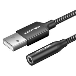 Jednoportowa zewnętrzna karta dźwiękowa USB Vention Gome 1m (czarna)