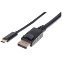 Manhattan 152464 adapter kablowy 2 m USB Type-C DisplayPort Czarny