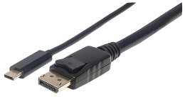 Manhattan 152471 adapter kablowy 1 m USB Type-C DisplayPort Czarny