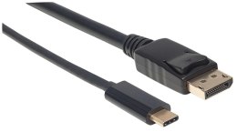 Manhattan 152471 adapter kablowy 1 m USB Type-C DisplayPort Czarny