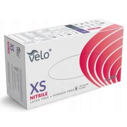VELO NITRILE BLUE XS Rękawice nitrylowe zabiegowe bezpudrowe, niebieskie, 100 szt.