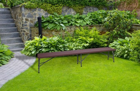 Ławka cateringowa składana RATTAN brązowa