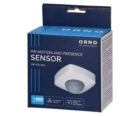 SUFITOWY CZUJNIK RUCHU Z CZUJNIKIEM OBECNOŚCI OR-CR-224 AC 230V ORNO
