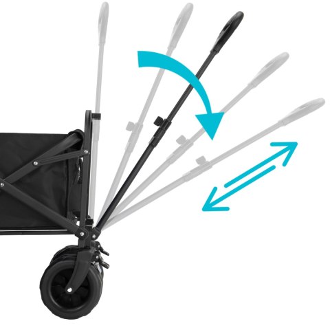 Wózek ogrodowy plażowy składany KORAL czarny