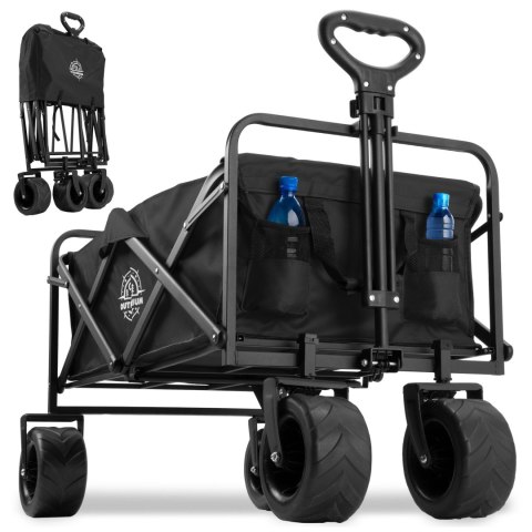 Wózek ogrodowy plażowy składany KORAL czarny