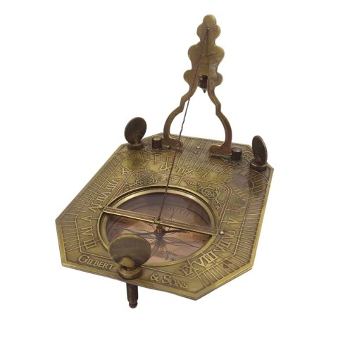 Zegar Słoneczny z Kompasem w Pudełku Drewnianym - Retro Prezent dla Podróżnika - SUN-0106