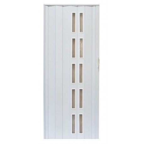 Drzwi harmonijkowe 005S BIAŁY MAT - 80 cm