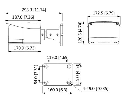 KAMERA WANDALOODPORNA IP IPC-PFW83242-A180-E4 PANORAMICZNA - 32 Mpx, 4 x 2.8 mm DAHUA
