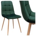 Krzesło welurowe MONTANA VELVET ciemnozielone