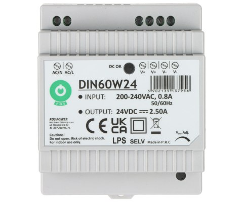 ZASILACZ IMPULSOWY DIN60W24 POS