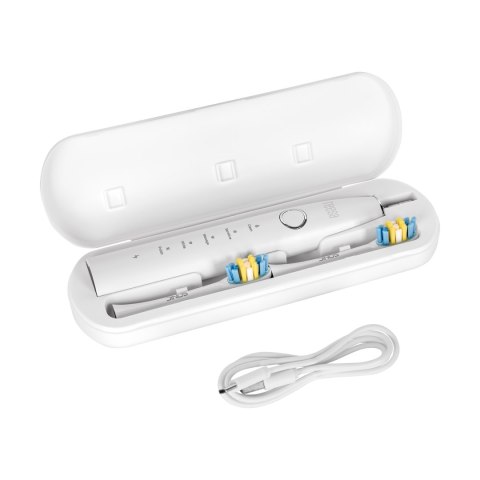 Soniczna szczoteczka do zębów TEESA SONIC 2 biała, 5 trybów pracy, etui podróżne , USB typ C