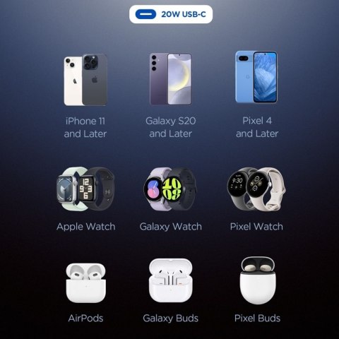 Spigen Essential EE201EU GaN - Ładowarka sieciowa USB-C 20W (Czarny)