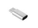 Adapter Przejściówka Micro USB - USB typu C M-Life srebrna