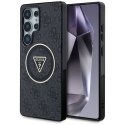 Guess 4G Glitter Triangle Buttons MagSafe - Etui do Samsung Galaxy S25 Ultra (czarny)