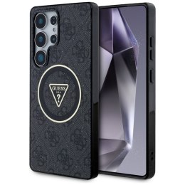 Guess 4G Glitter Triangle Buttons MagSafe - Etui do Samsung Galaxy S25 Ultra (czarny)
