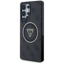 Guess 4G Glitter Triangle Buttons MagSafe - Etui do Samsung Galaxy S25 Ultra (czarny)