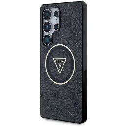 Guess 4G Glitter Triangle Buttons MagSafe - Etui do Samsung Galaxy S25 Ultra (czarny)