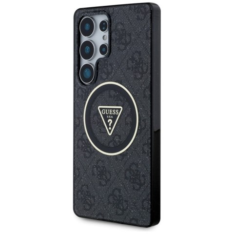 Guess 4G Glitter Triangle Buttons MagSafe - Etui do Samsung Galaxy S25 Ultra (czarny)