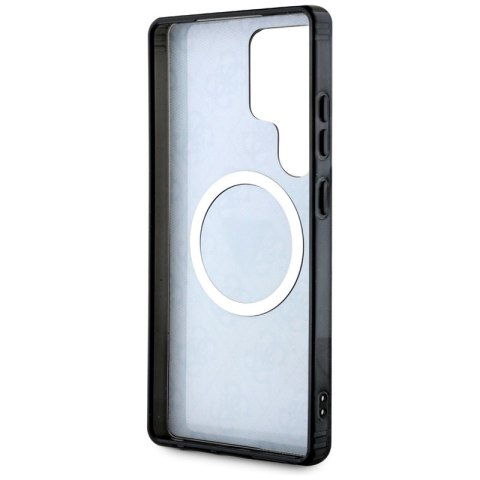 Guess 4G Glitter Triangle Buttons MagSafe - Etui do Samsung Galaxy S25 Ultra (czarny)