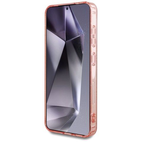 Guess 4G Glitter Triangle Buttons MagSafe - Etui do Samsung Galaxy S25 (różowy)