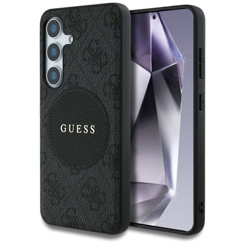 Guess 4G Round Patch Classic Logo MagSafe - Etui do Samsung Galaxy S25 (czarny)