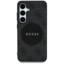 Guess 4G Round Patch Classic Logo MagSafe - Etui do Samsung Galaxy S25 (czarny)