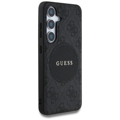 Guess 4G Round Patch Classic Logo MagSafe - Etui do Samsung Galaxy S25 (czarny)