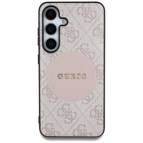 Guess 4G Round Patch Classic Logo MagSafe - Etui do Samsung Galaxy S25+ (różowy)