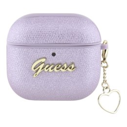 Guess Metallic Script Charm - Etui AirPods 4 (fioletowy)