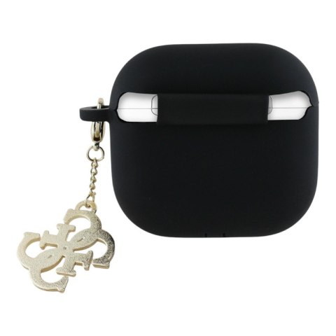 Guess Silicone 4G Charm - Etui AirPods 4 (czarny)
