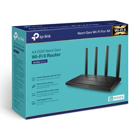 ROUTER Archer AX12, bezprzewodowy WiFi6, dwupasmowy AX1500, 300/1201 Mb/s / TP-Link