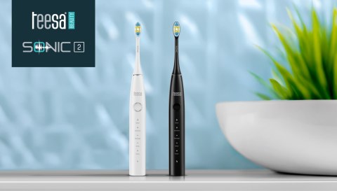 Soniczna szczoteczka do zębów TEESA SONIC 2 czarna , 5 trybów pracy, etui podróżne , USB typ C