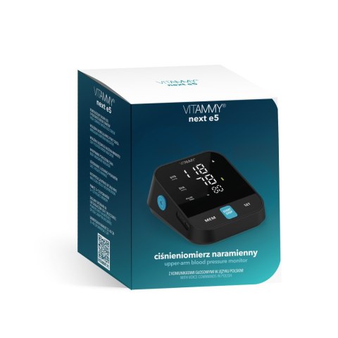 VITAMMY NEXT E5 Ciśnieniomierz elektroniczny naramienny, mówi po polsku, etui, zasilacz