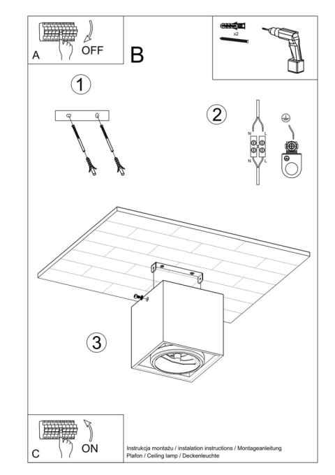 Plafon VALDE 140 beton