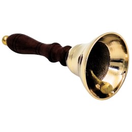 Dzwonek Ręczny Mosiężny z Drewnianą Rączką - Retro - HB70/3