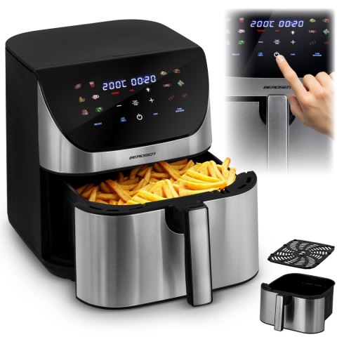 Frytkownica beztłuszczowa Air fryer frytownica 8l Berdsen 1700W BD-659 srebrna