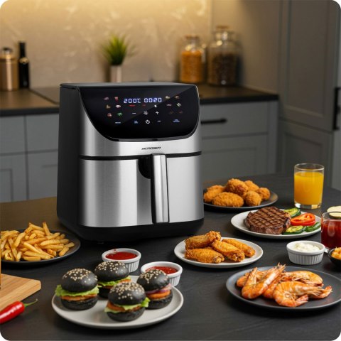 Frytkownica beztłuszczowa Air fryer frytownica 8l Berdsen 1700W BD-659 srebrna