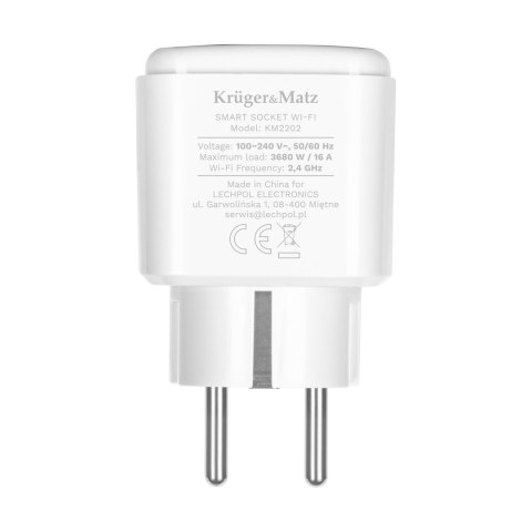 Gniazdo WiFi Kruger&Matz Connect P4 Białe Tuya