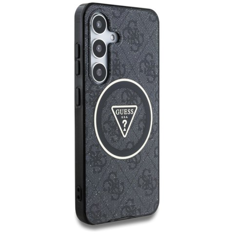 Guess 4G Glitter Triangle Buttons MagSafe - Etui do Samsung Galaxy S25 (czarny)